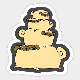 Pug Pile Sticker